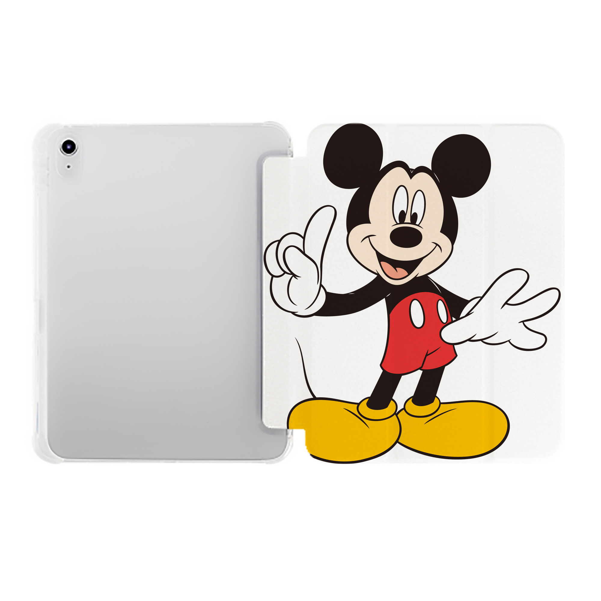 （画像用） ミッキーマウス Mickey Mouse IPad ケース ペン収納付き 三つ折りスタンド PUレザー×シリコン 対応機種9.5/10.5/10.9インチ